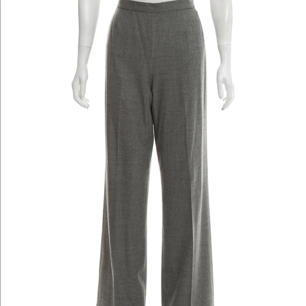 Michael Kors size 12 Grey Wool Wide leg pants